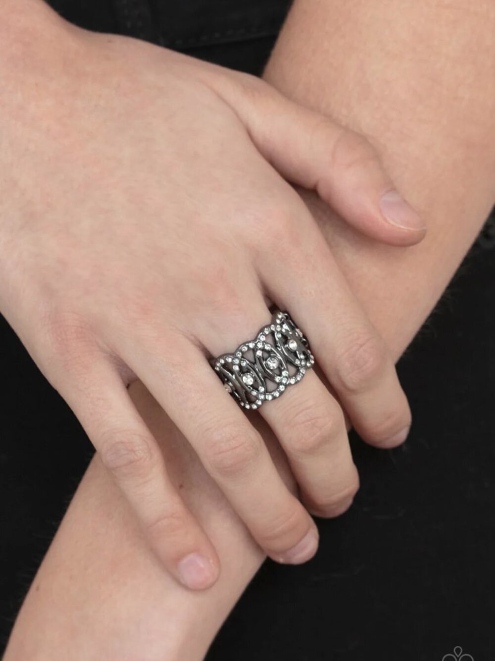 Paparazzi Jewelry Accessories - OVAL-Ruled - Black Ring - Vintage